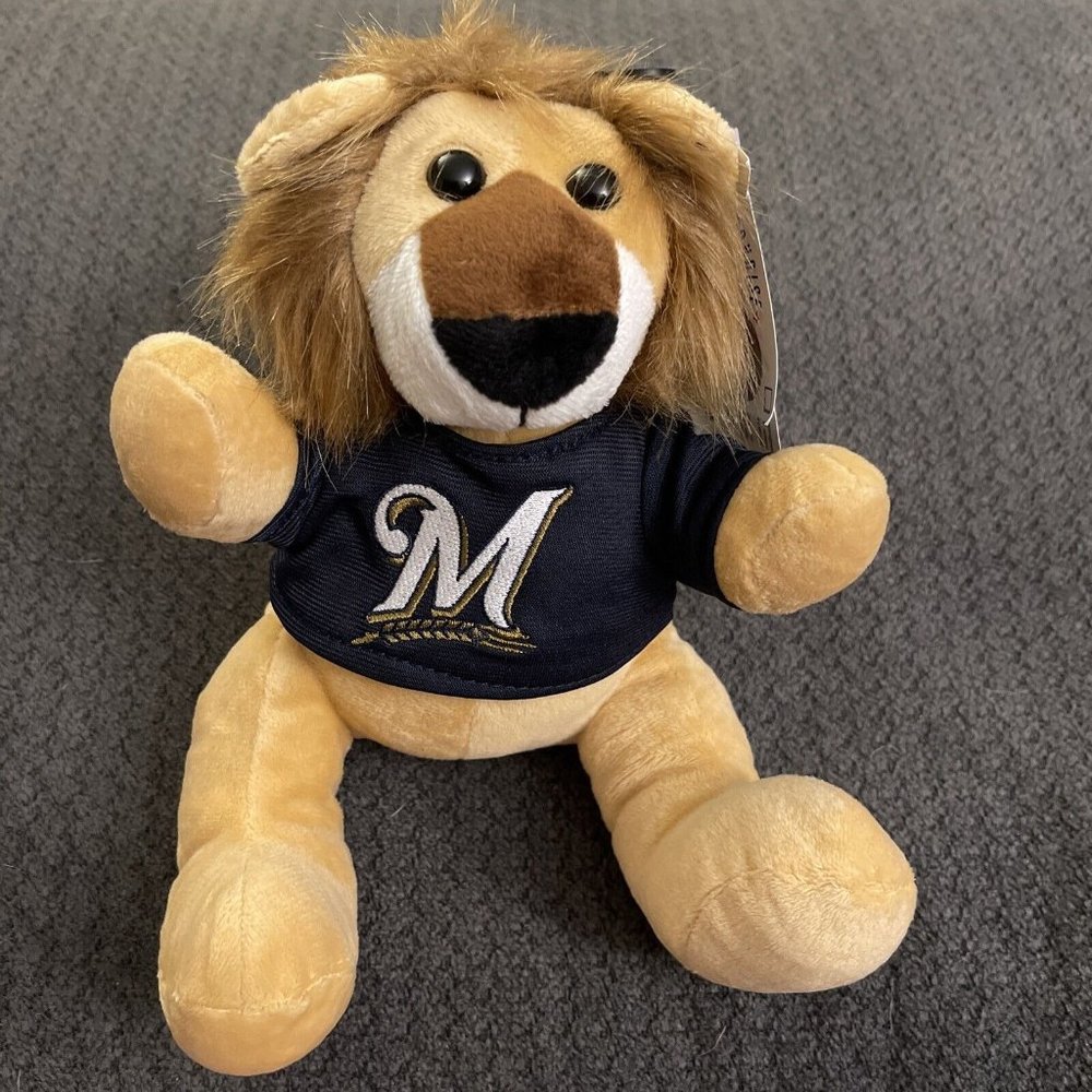 New Milwaukee Brewers Lion Plush Baseball MLB D22